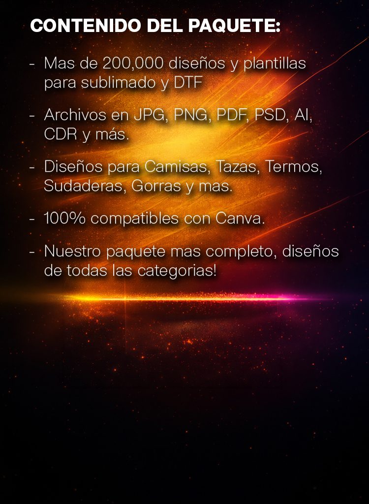 Contenido Ultra Pack Sublimado y DTF